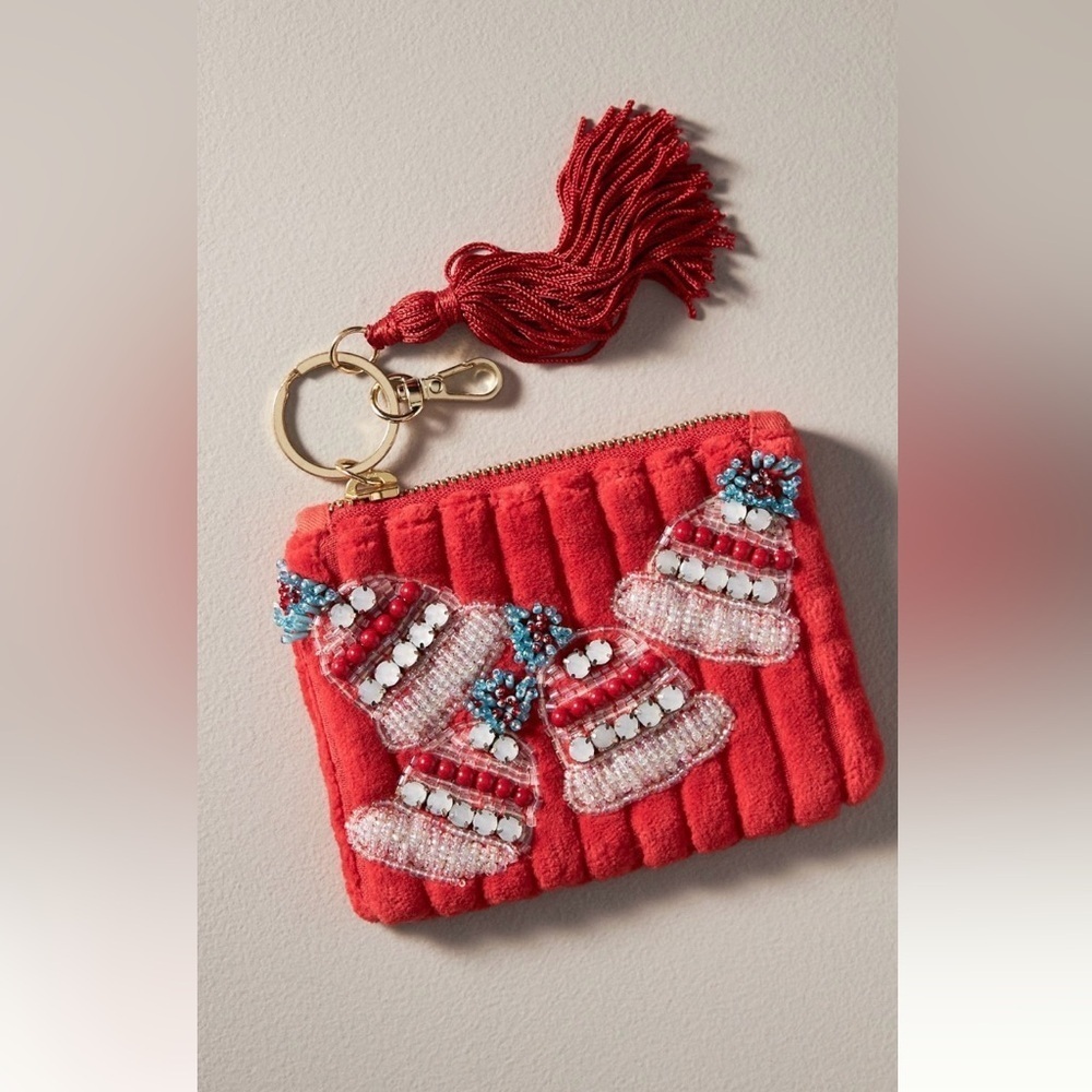 Anthropologie Beaded Coin Purse: Beanie Edition NWT